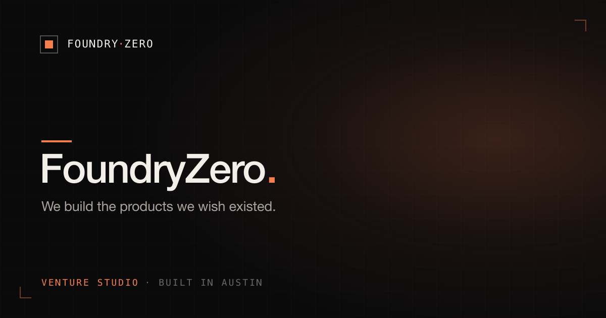 FoundryZero venture studio website preview